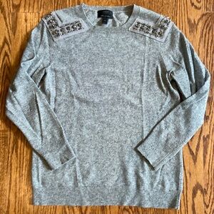 J Crew jewel bead embellished wool/cashmere sweater